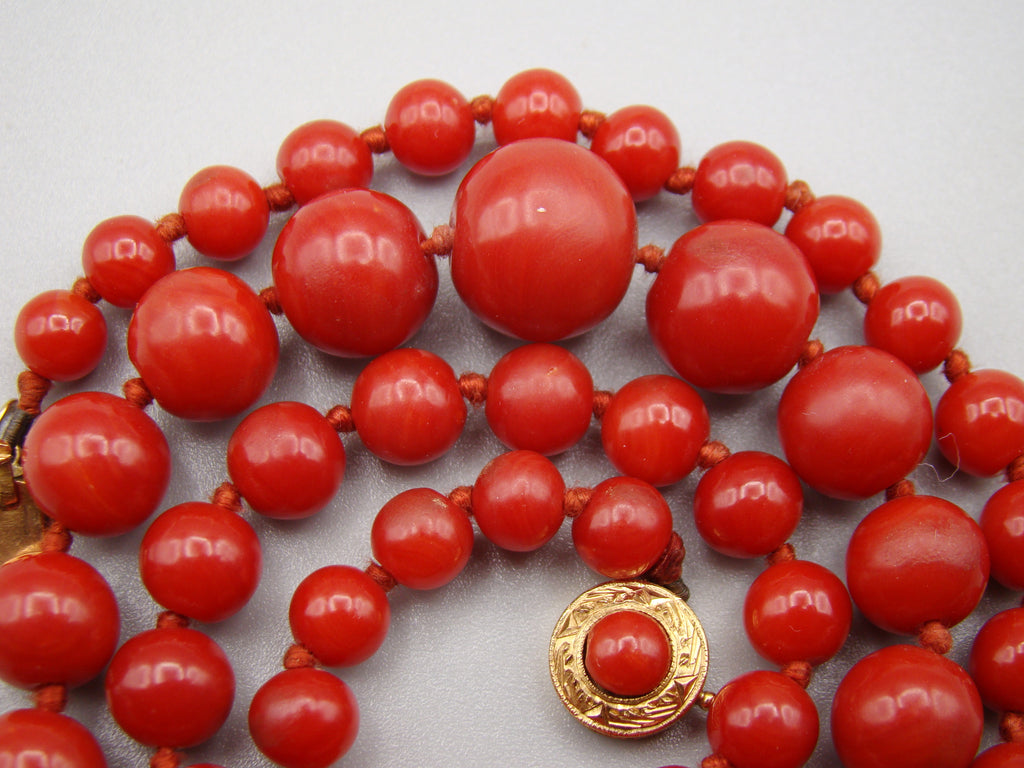 Antique Natural Undyed aka Red Coral Necklace - Kingdom of Antique Arts