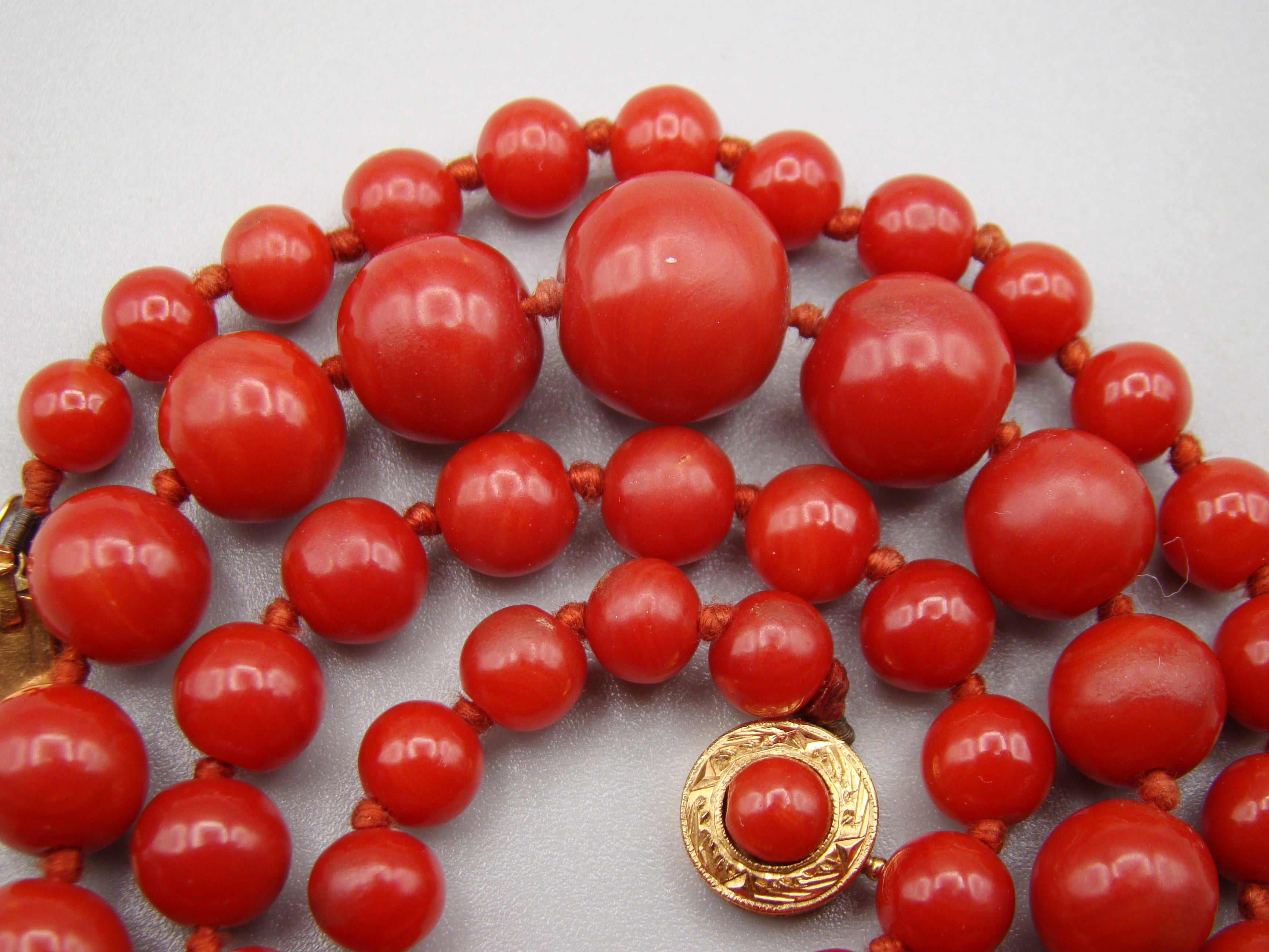 Antique Natural Undyed aka Red Coral Necklace - Kingdom of Antique Arts