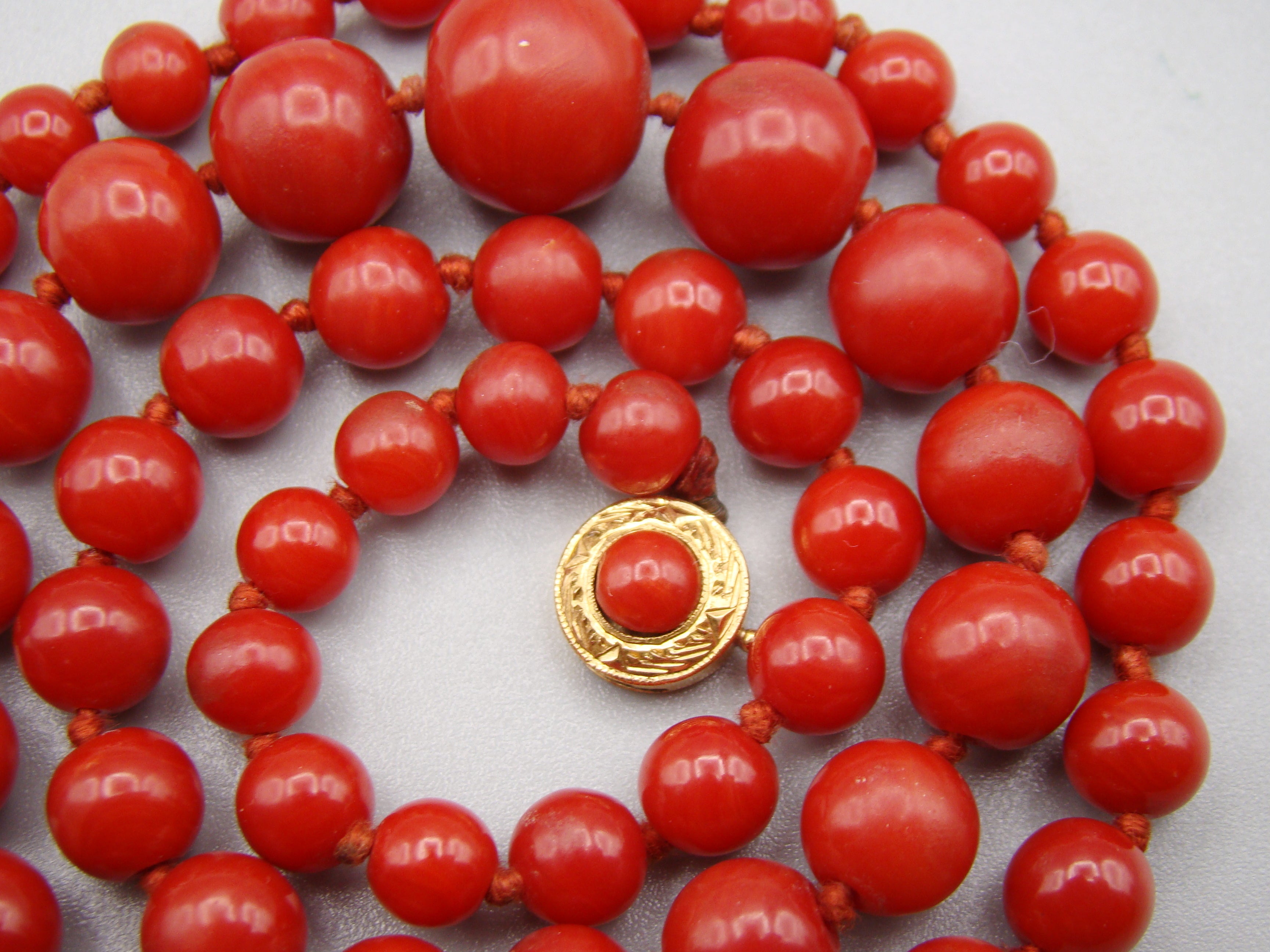 Antique Natural Undyed aka Red Coral Necklace - Kingdom of Antique Arts