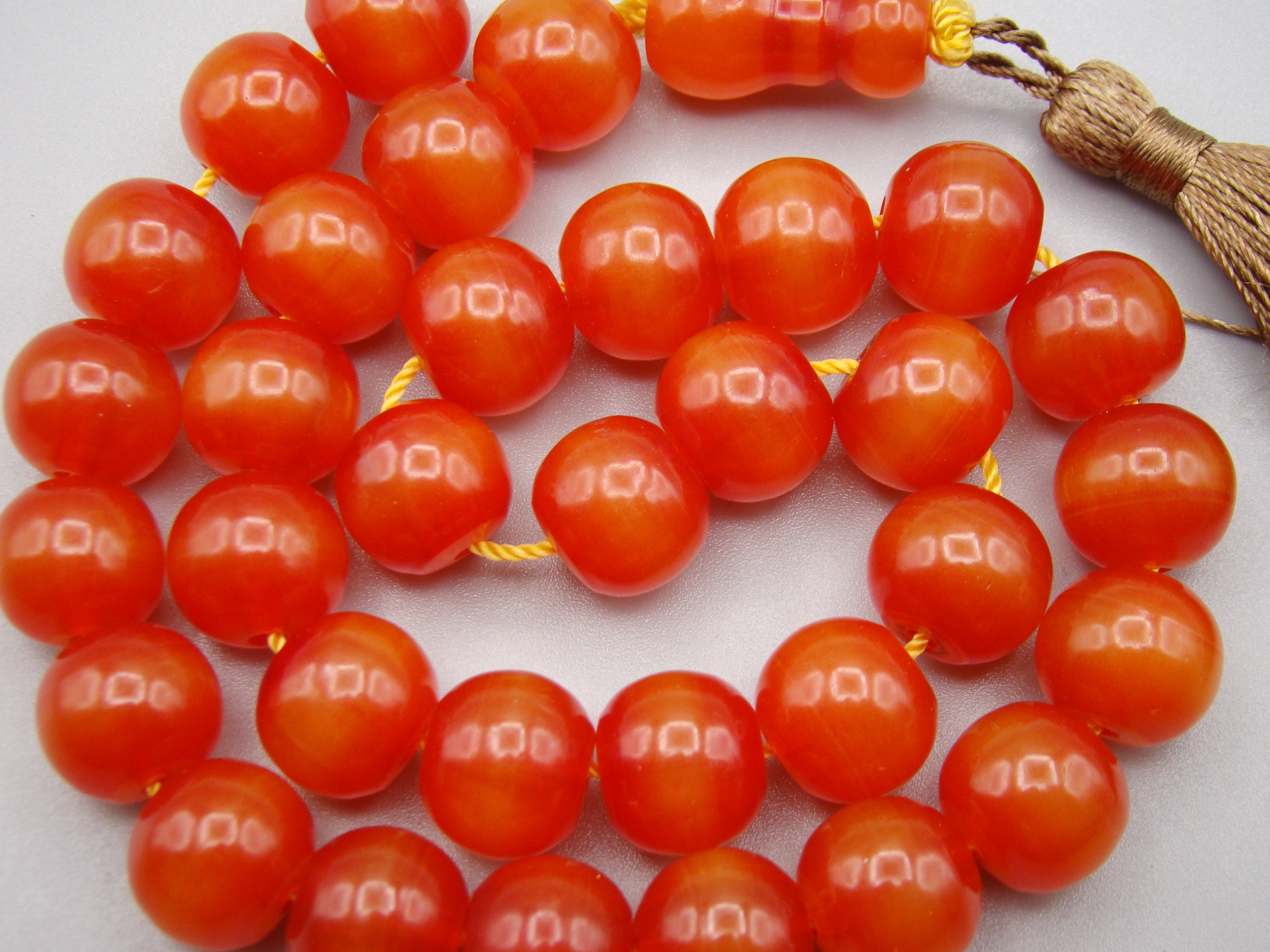 Antique Beautiful Bakelite Amber Rosary beads - Kingdom of Antique Arts