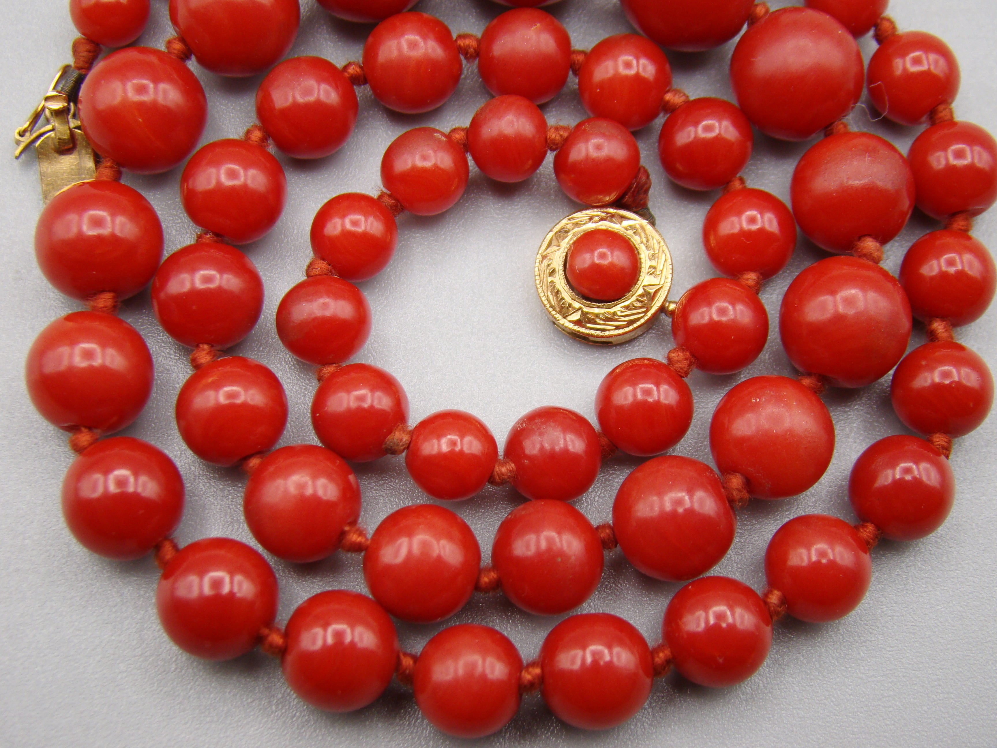 Antique Natural Undyed aka Red Coral Necklace - Kingdom of Antique Arts