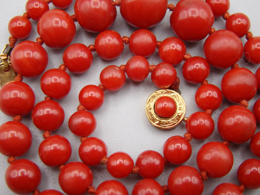 Antique Natural Undyed aka Red Coral Necklace - Kingdom of Antique Arts