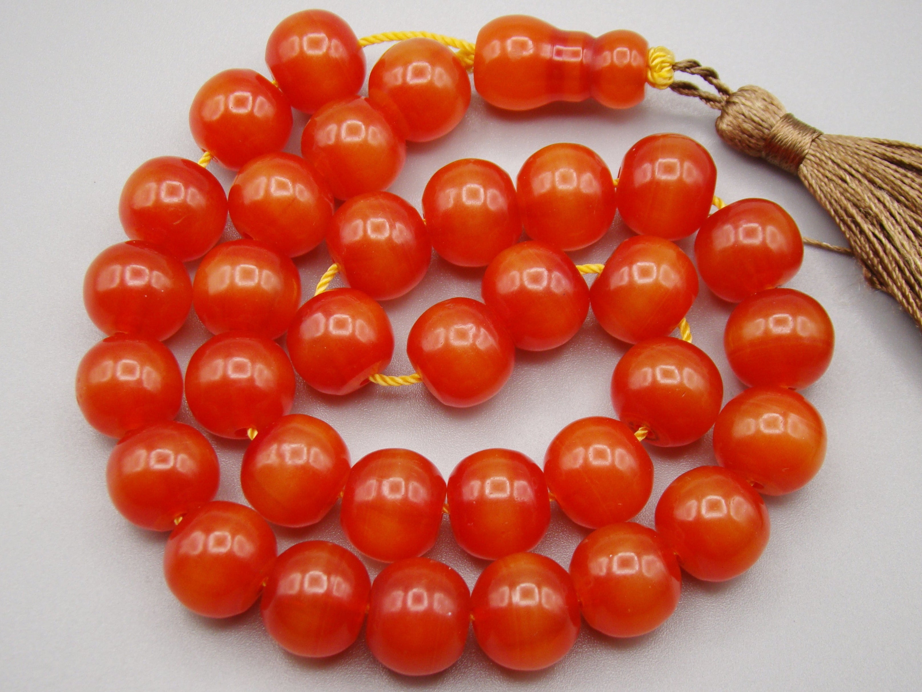 Antique Beautiful Bakelite Amber Rosary beads - Kingdom of Antique Arts