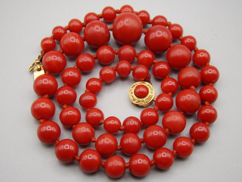 Antique Natural Undyed aka Red Coral Necklace - Kingdom of Antique Arts