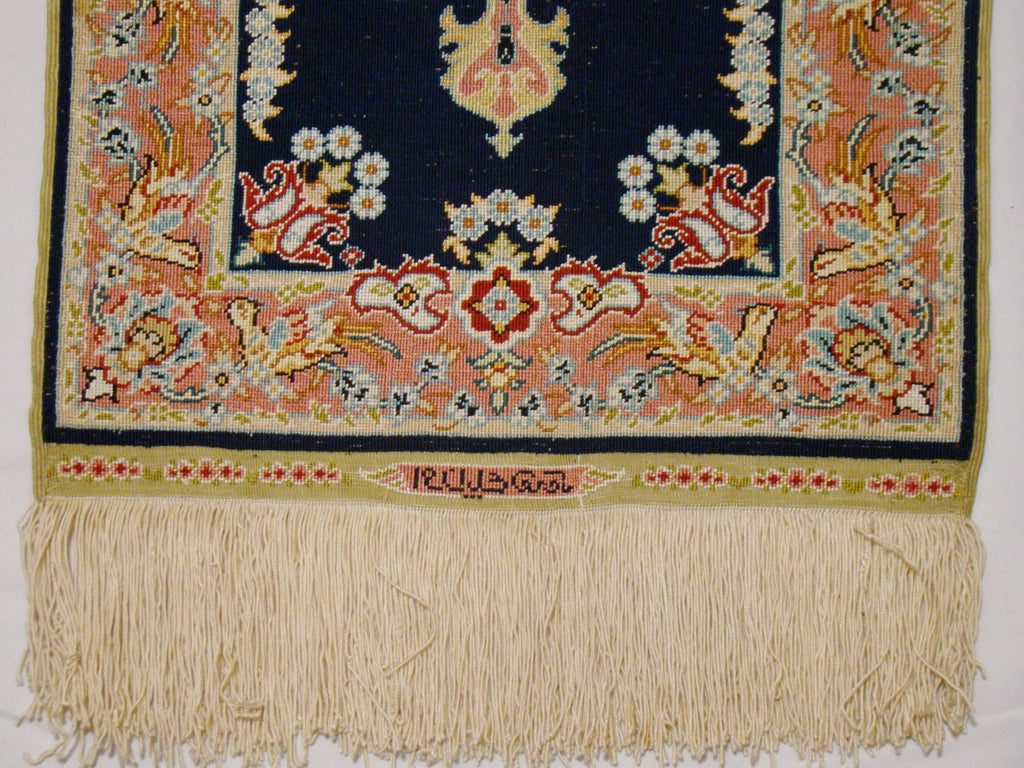 Texture Close-up – Antique Hereke Silk Wall Carpet, Investment Piece | Kingdom of Antique Arts