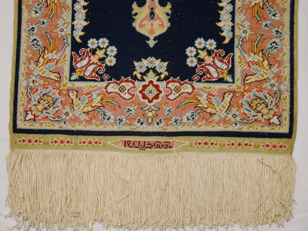 Texture Close-up – Antique Hereke Silk Wall Carpet, Investment Piece | Kingdom of Antique Arts