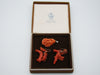 Antique Natural Mediterranean Dark red Coral Earrings + Orange Coral Pendant - Kingdom of Antique Arts
