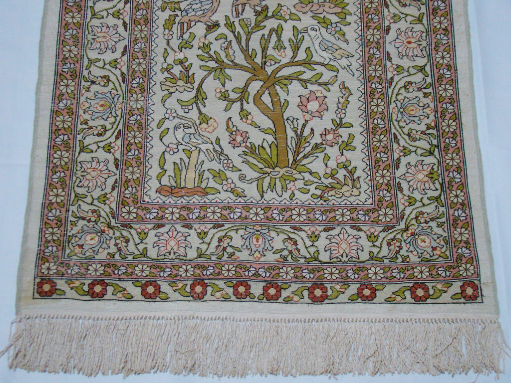 Antique Ozipek Hereke Silk Wall Carpet – Real Gold Ropes, Master Signed, Rare Masterpiece, Guaranteed by Kingdom of Antique Arts