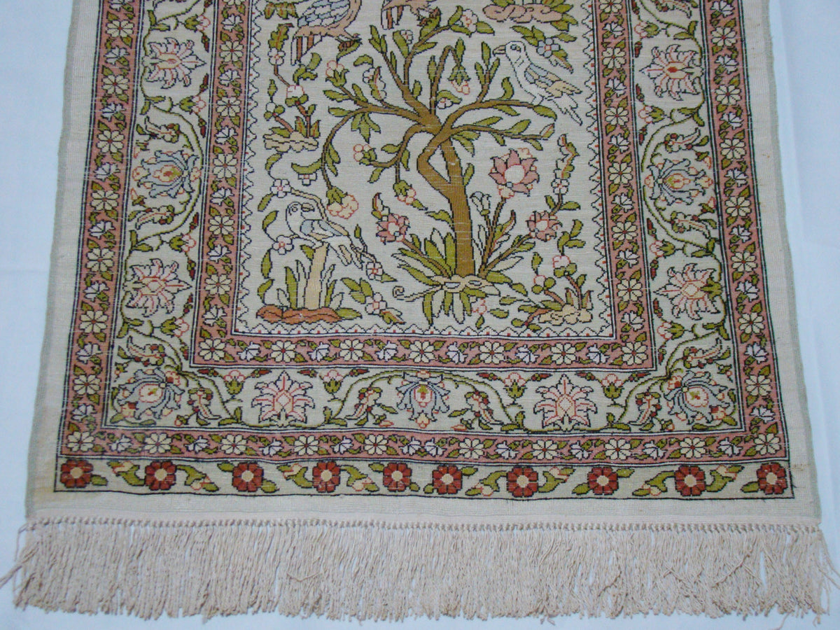Antique Ozipek Hereke Silk Wall Carpet – Real Gold Ropes, Master Signed, Rare Masterpiece, Guaranteed by Kingdom of Antique Arts