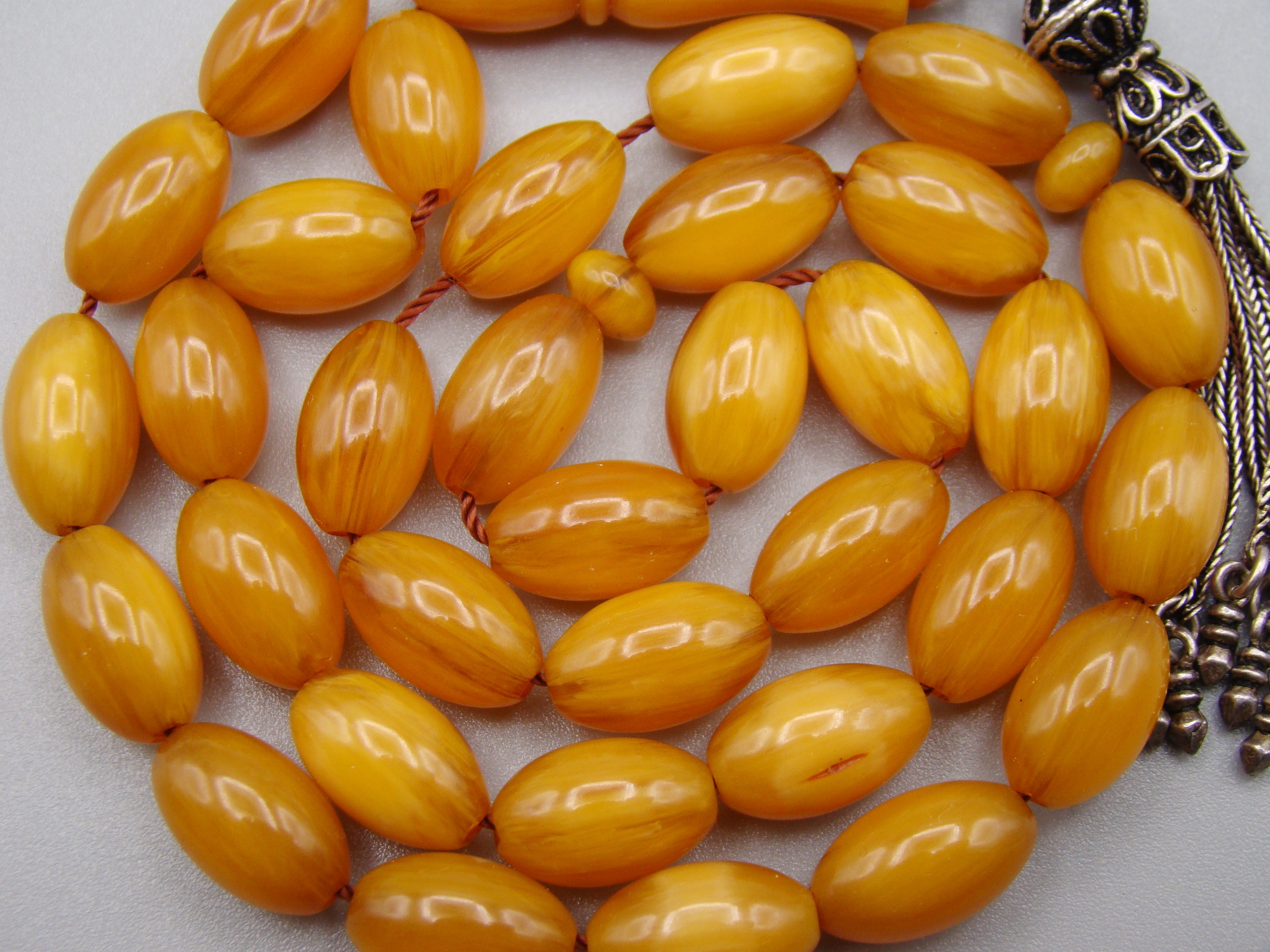 Antique Beautiful Bakelite Amber Rosary beads - Kingdom of Antique Arts