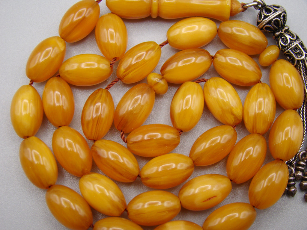 Antique Beautiful Bakelite Amber Rosary beads - Kingdom of Antique Arts