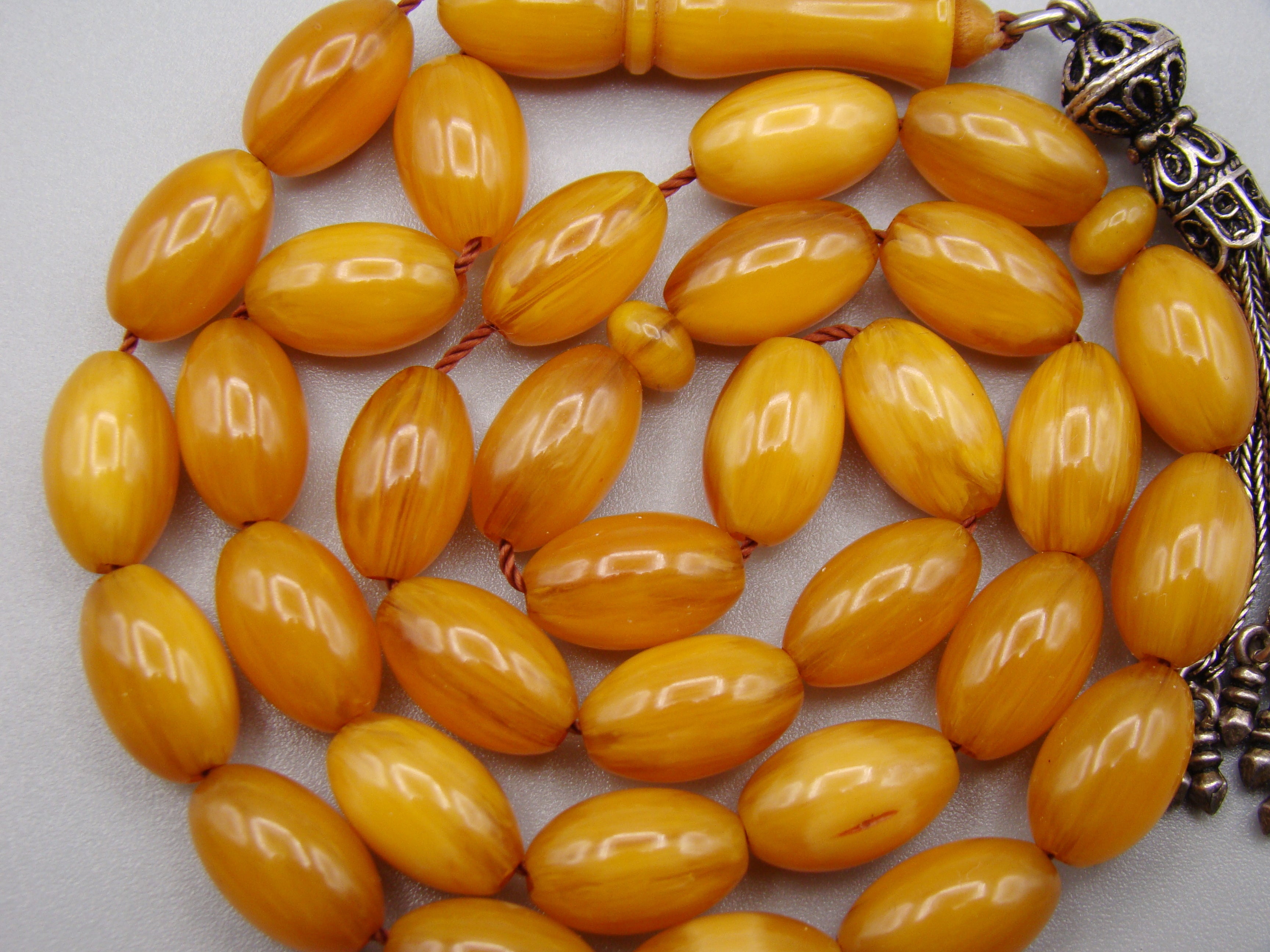 Antique Beautiful Bakelite Amber Rosary beads - Kingdom of Antique Arts