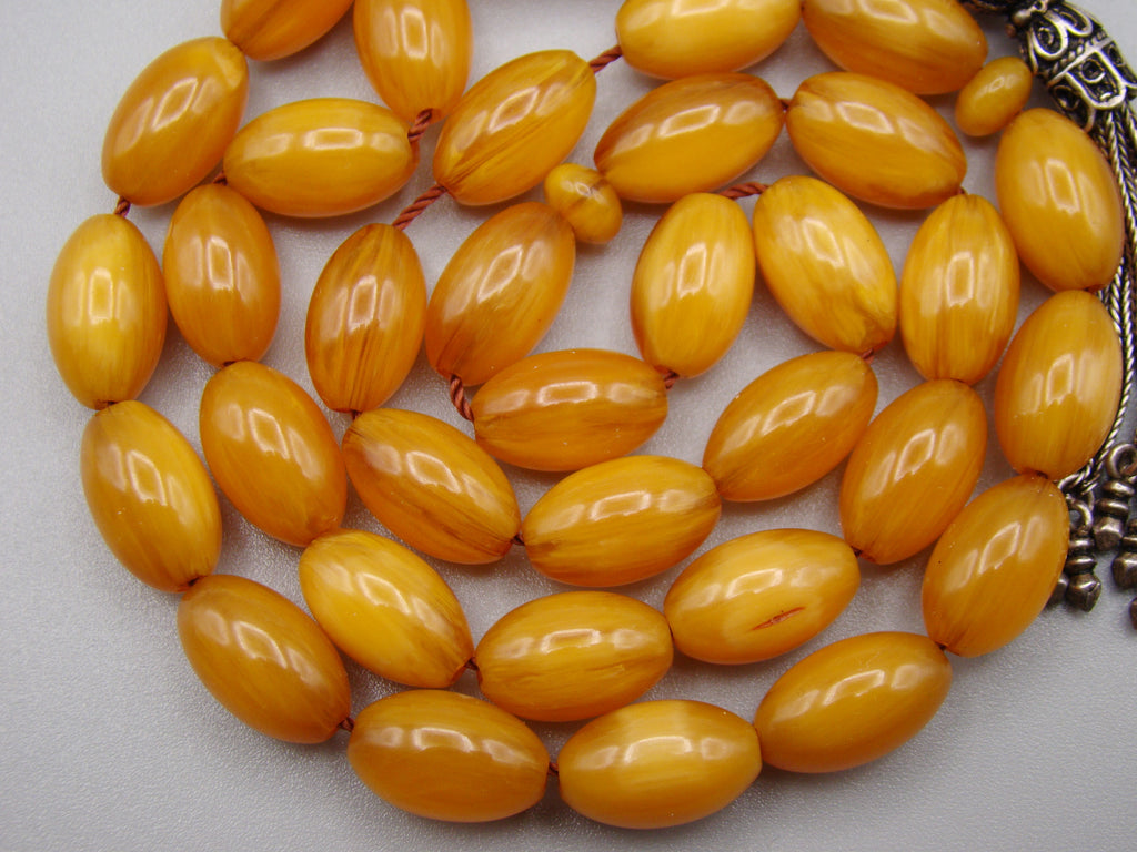 Antique Beautiful Bakelite Amber Rosary beads - Kingdom of Antique Arts