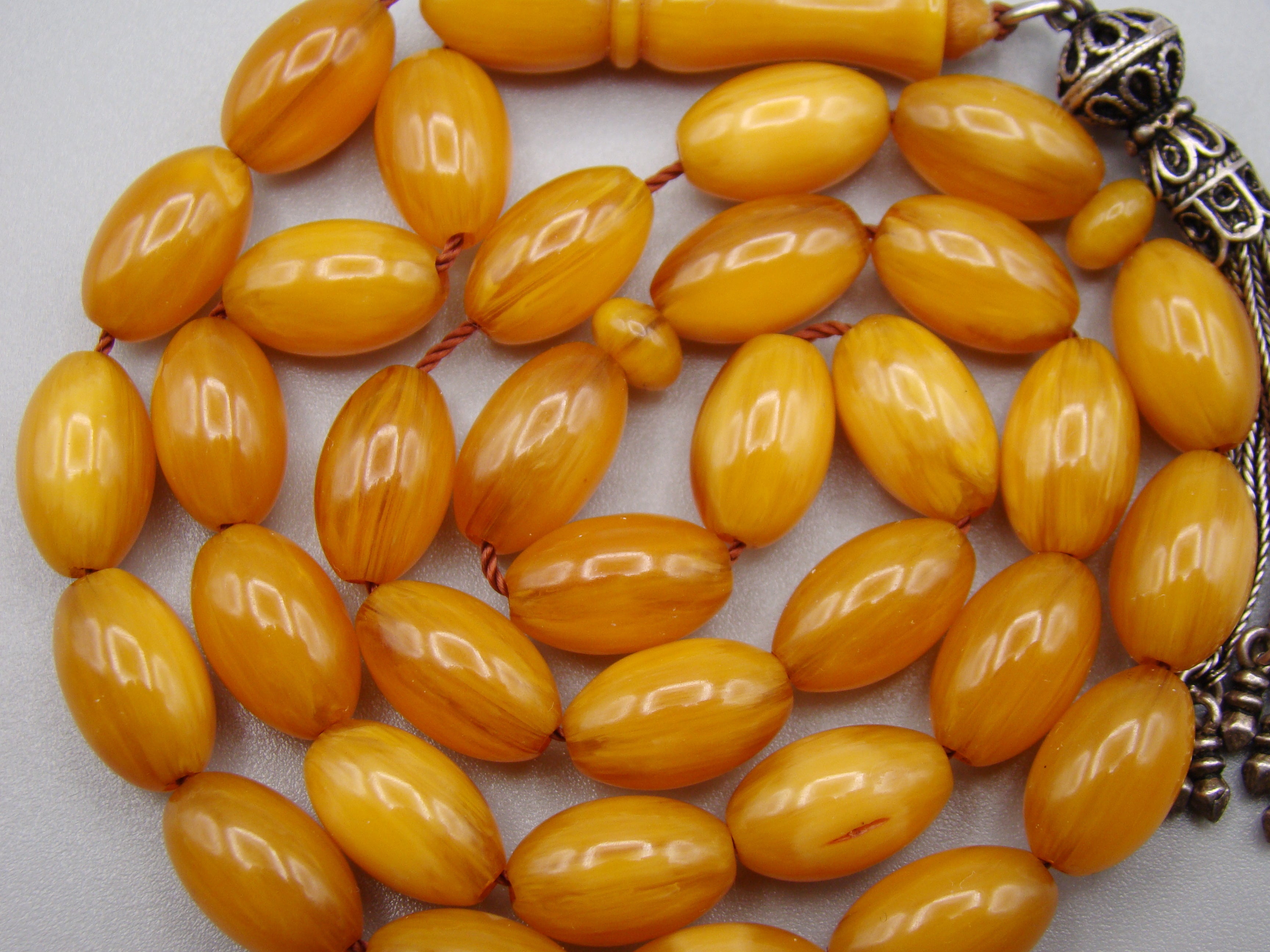 Antique Beautiful Bakelite Amber Rosary beads - Kingdom of Antique Arts