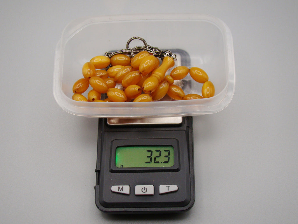 Antique Beautiful Bakelite Amber Rosary beads - Kingdom of Antique Arts