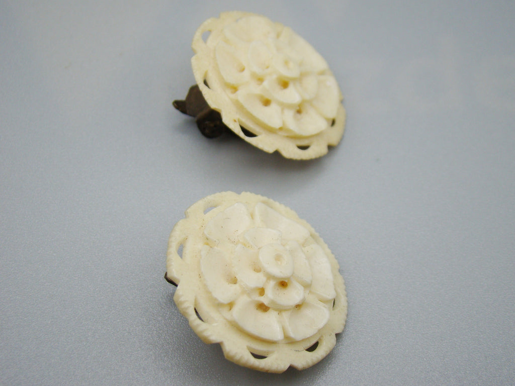 Antique Natural Bone Earrings - Kingdom of Antique Arts