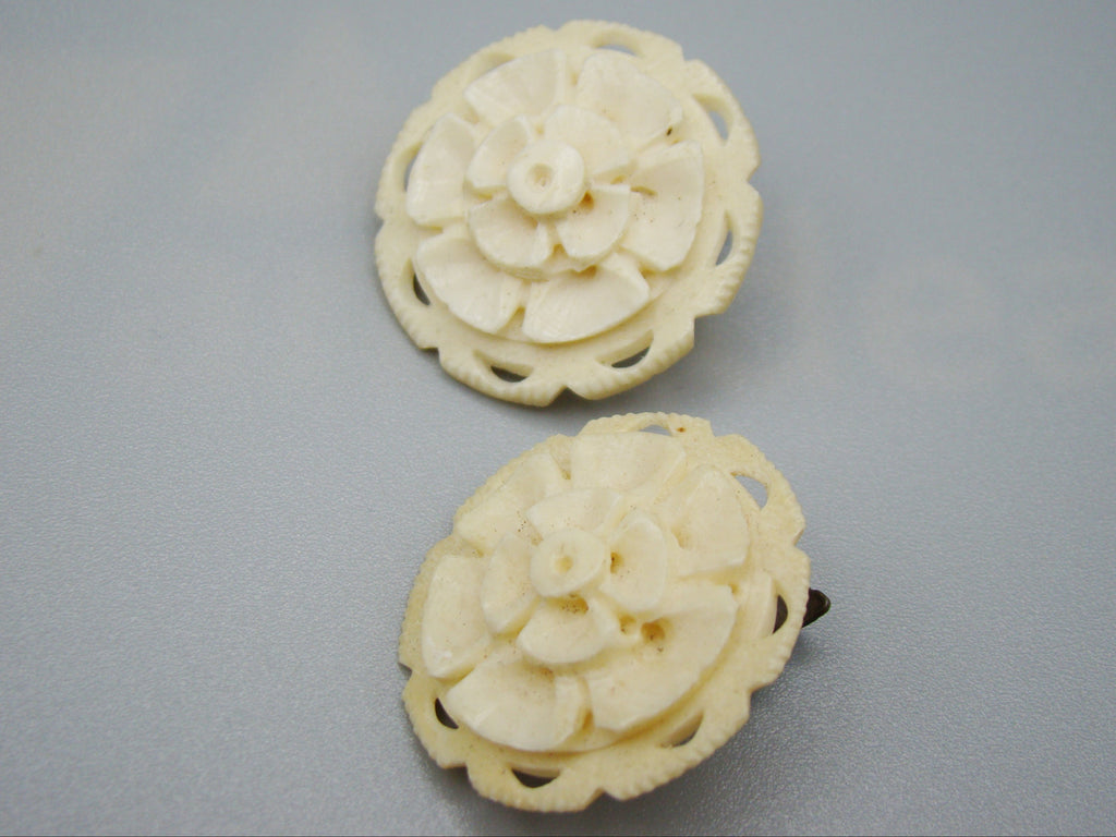 Antique Natural Bone Earrings - Kingdom of Antique Arts