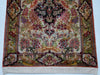 Floral Detail – Antique Persian Qom Silk Wall Carpet, Isfahan Motif, Rich Multicolor Blooms | Kingdom of Antique Arts