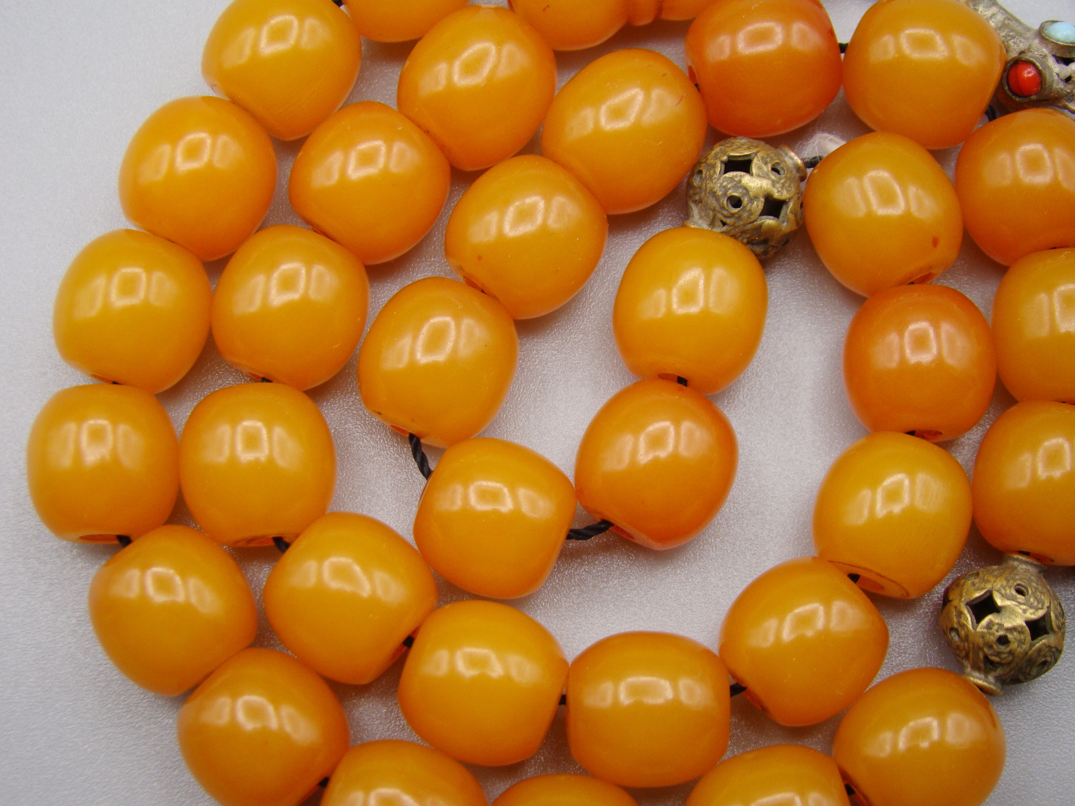 Antique Beautiful Bakelite Amber Rosary beads - Kingdom of Antique Arts
