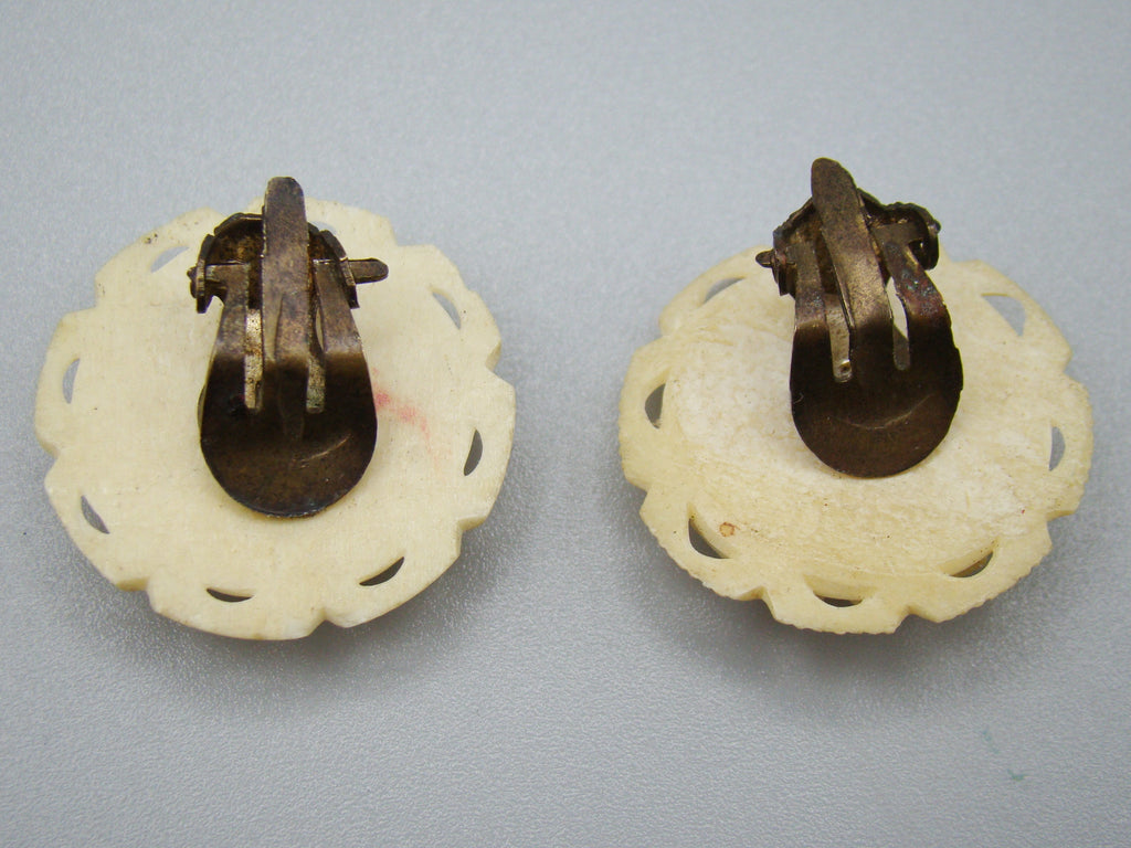 Antique Natural Bone Earrings - Kingdom of Antique Arts