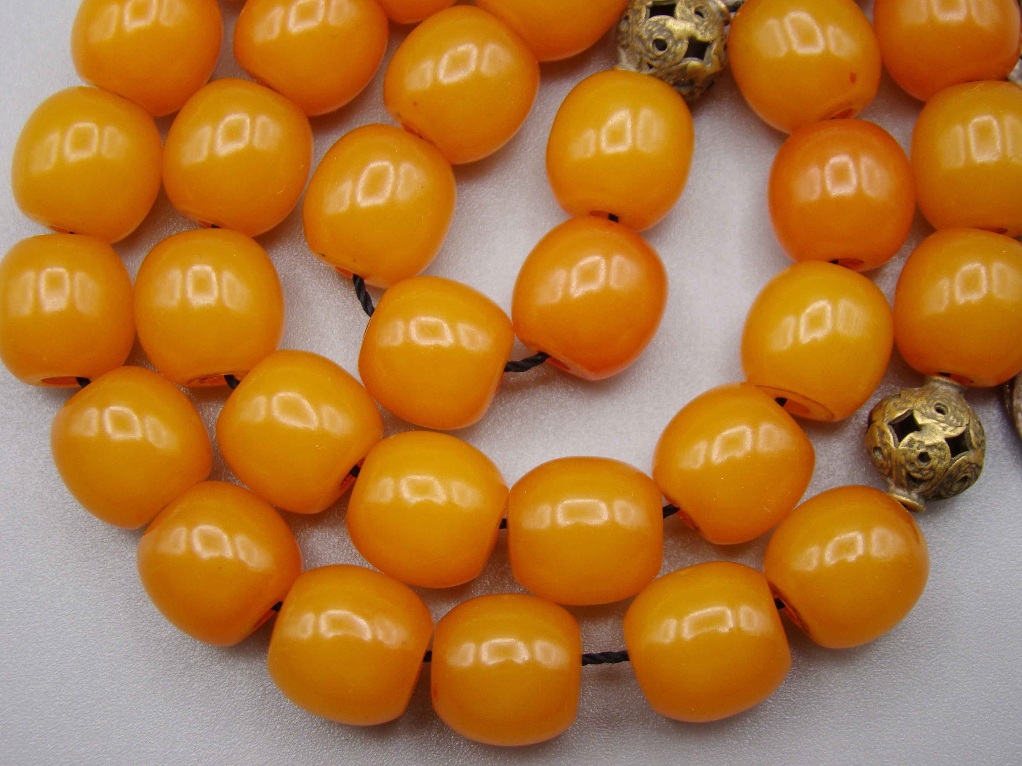 Antique Beautiful Bakelite Amber Rosary beads - Kingdom of Antique Arts
