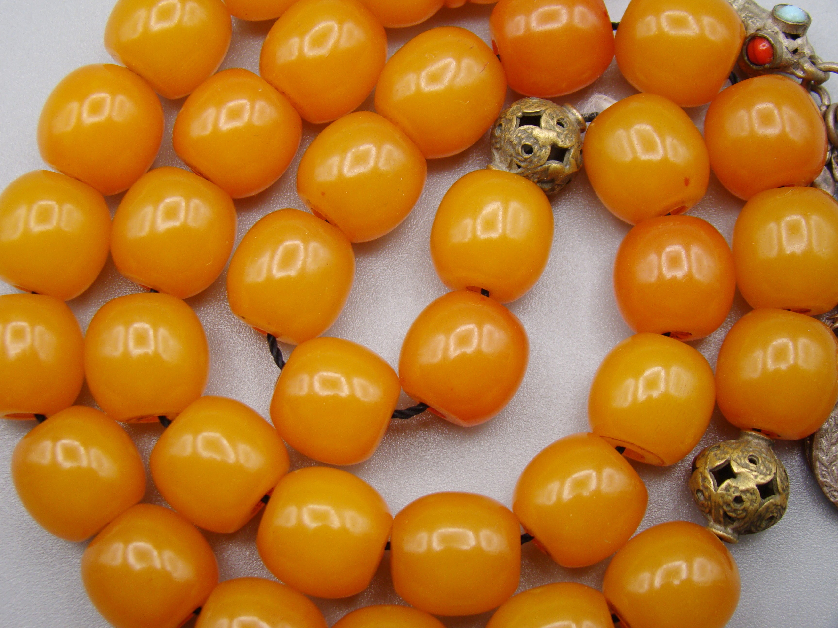 Antique Beautiful Bakelite Amber Rosary beads - Kingdom of Antique Arts