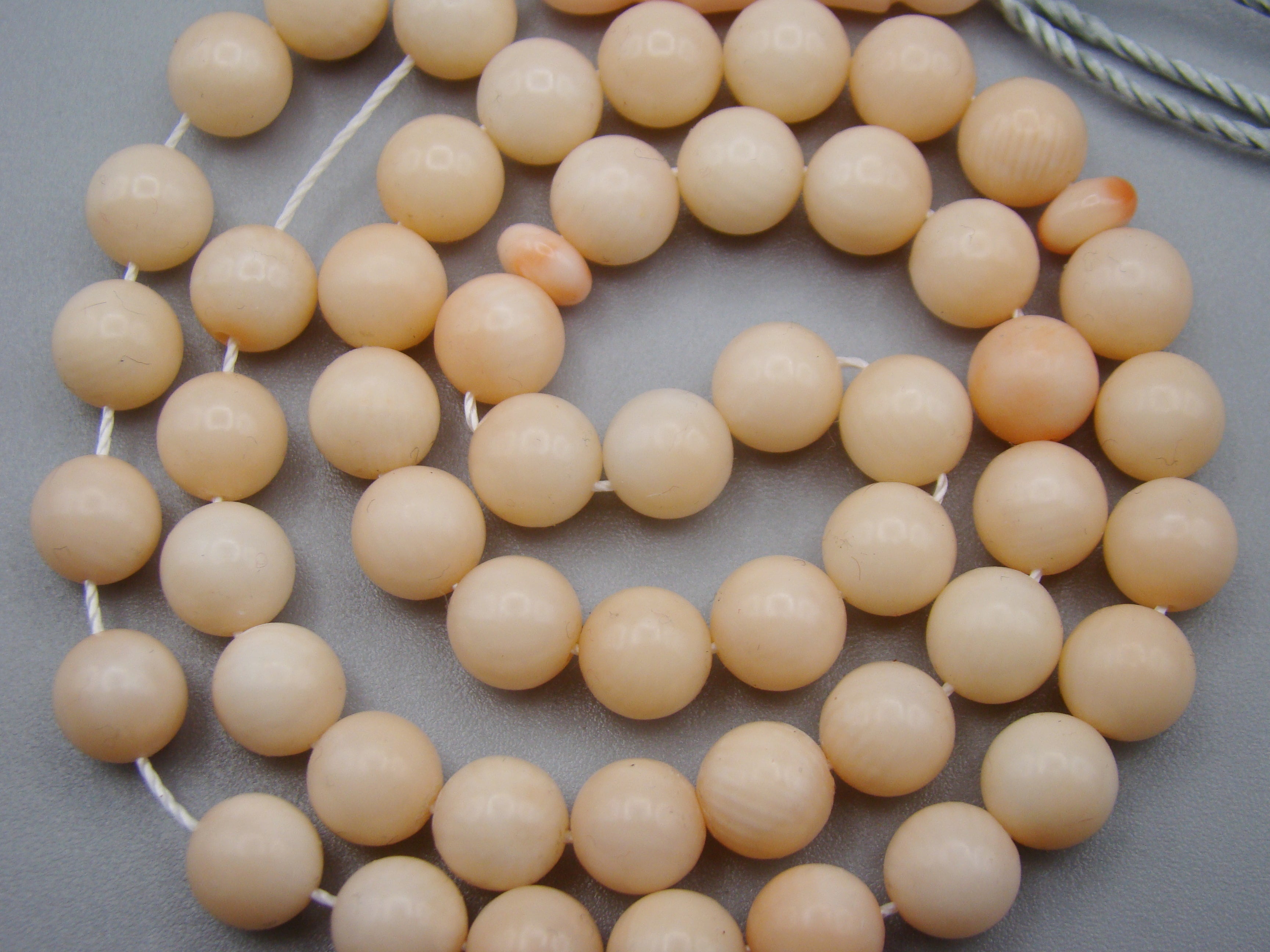 Antique Natural Undyed White Rosa Angel Skin Coral Rosary - Kingdom of Antique Arts