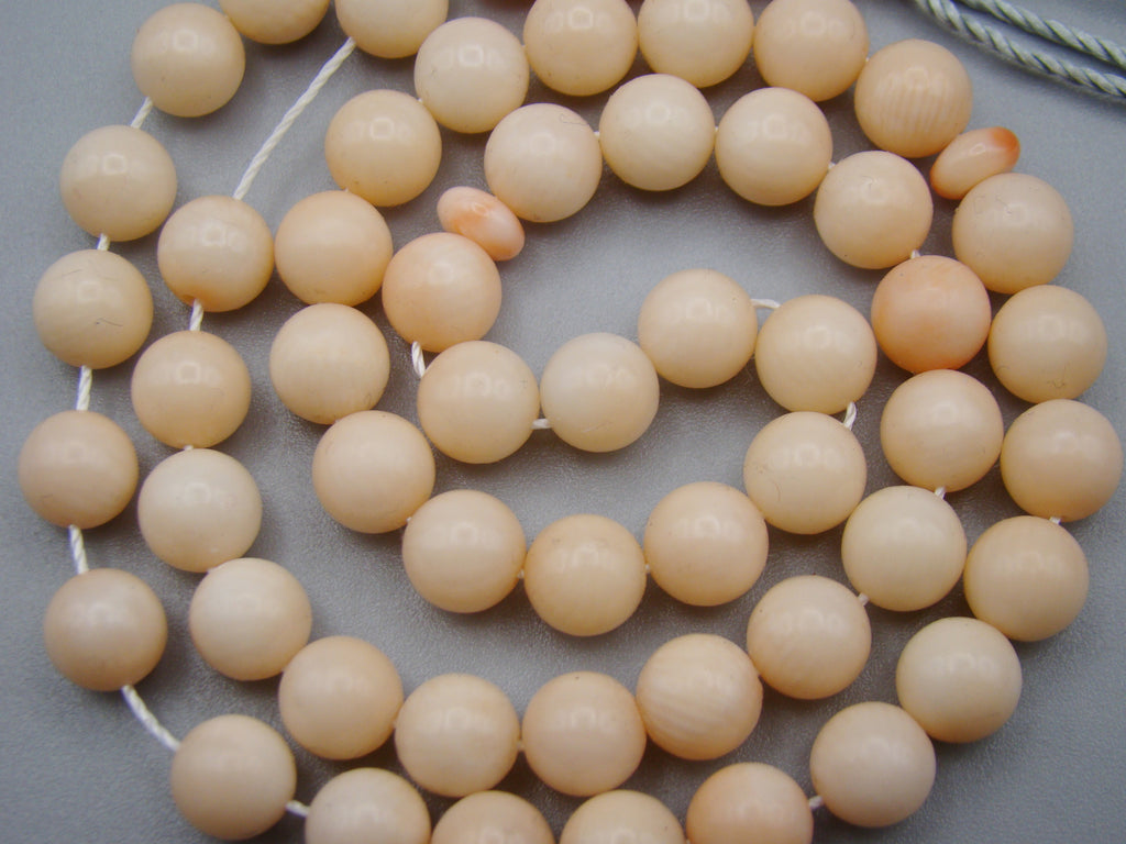 Antique Natural Undyed White Rosa Angel Skin Coral Rosary - Kingdom of Antique Arts