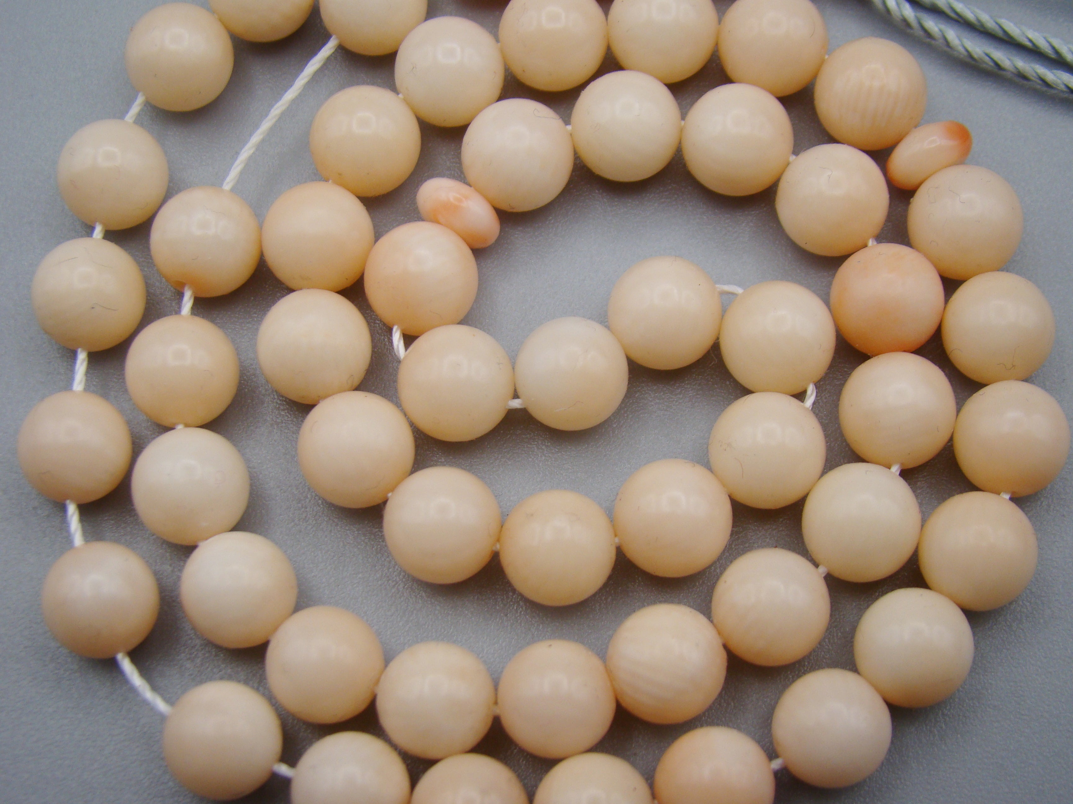 Antique Natural Undyed White Rosa Angel Skin Coral Rosary - Kingdom of Antique Arts