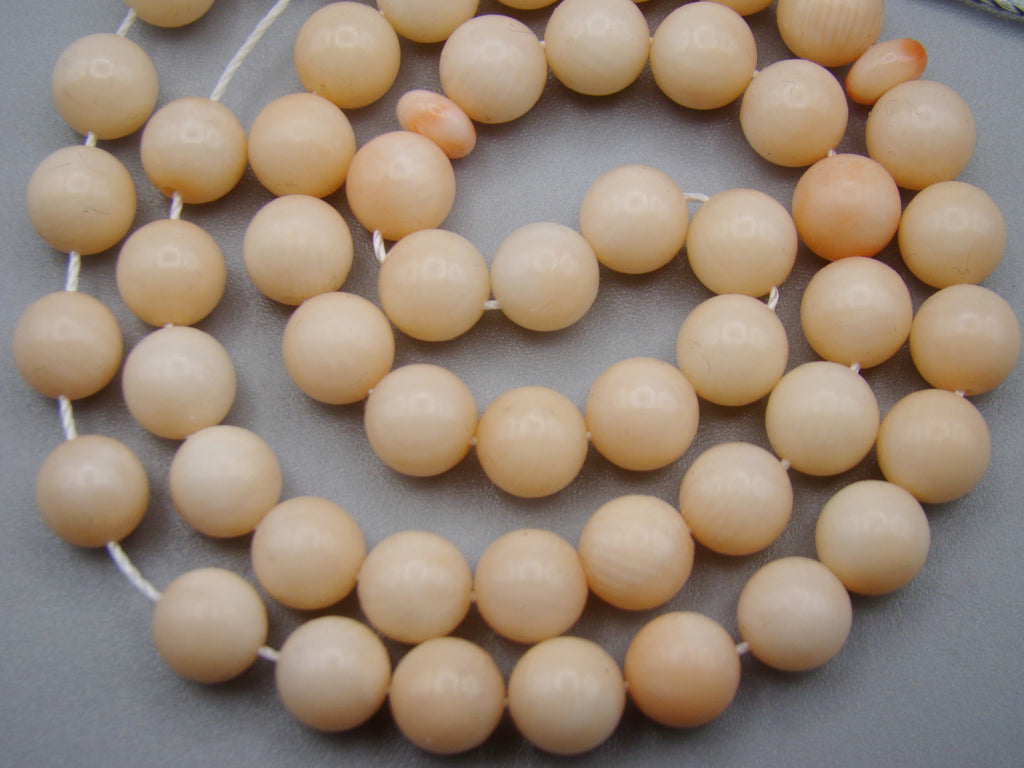 Antique Natural Undyed White Rosa Angel Skin Coral Rosary - Kingdom of Antique Arts