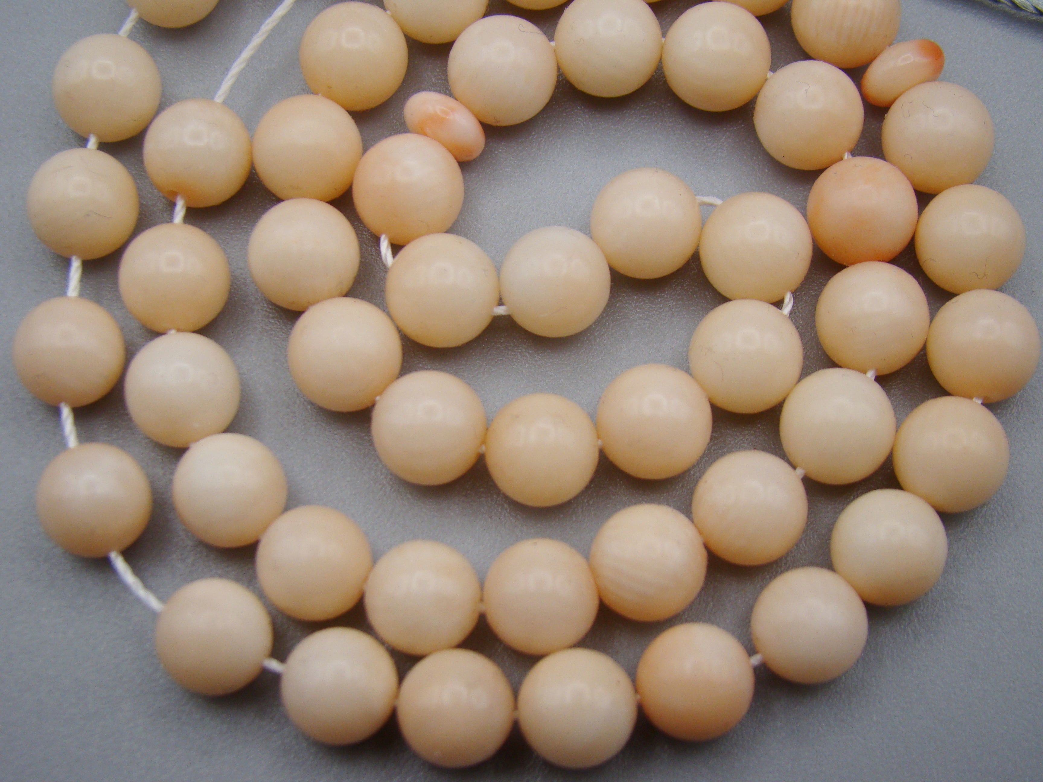 Antique Natural Undyed White Rosa Angel Skin Coral Rosary - Kingdom of Antique Arts