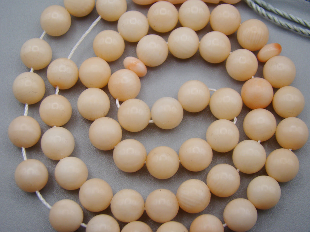 Antique Natural Undyed White Rosa Angel Skin Coral Rosary - Kingdom of Antique Arts
