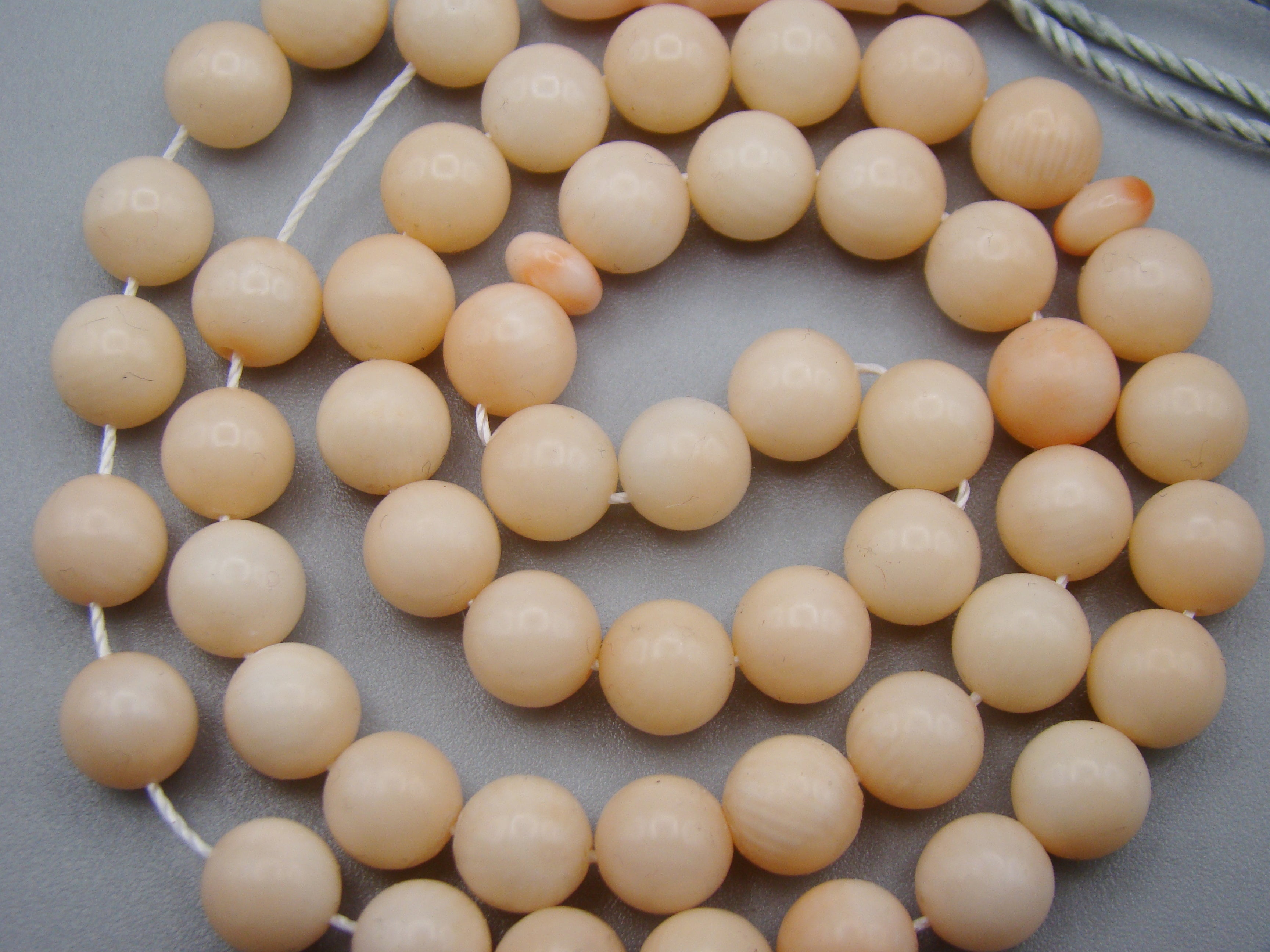 Antique Natural Undyed White Rosa Angel Skin Coral Rosary - Kingdom of Antique Arts