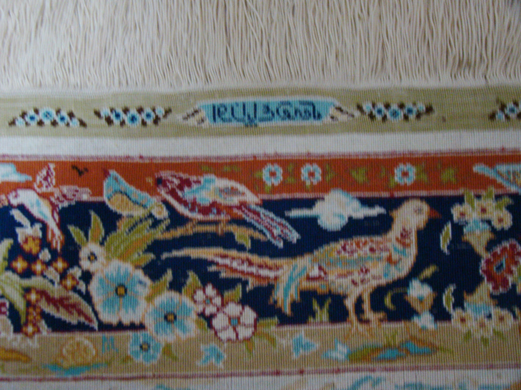 Antique Persian Ozipek Silk Wall Carpet – Isfahan Motif, Multi-Signed, Once-in-a-Lifetime Collector Masterpiece, Guaranteed by Kingdom of Antique Arts