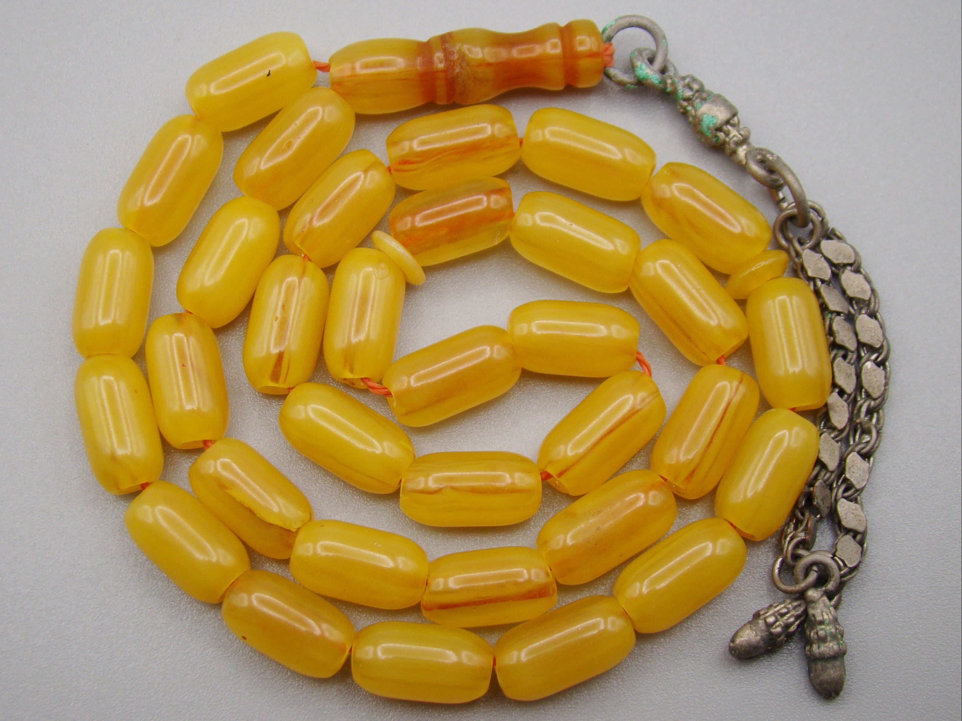 Antique Beautiful Bakelite Amber Rosary beads - Kingdom of Antique Arts