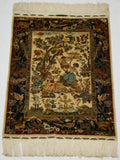 Antique Persian Ozipek Silk Wall Carpet – Isfahan Motif, Multi-Signed, Pure Silk, Multicolor | Kingdom of Antique Arts