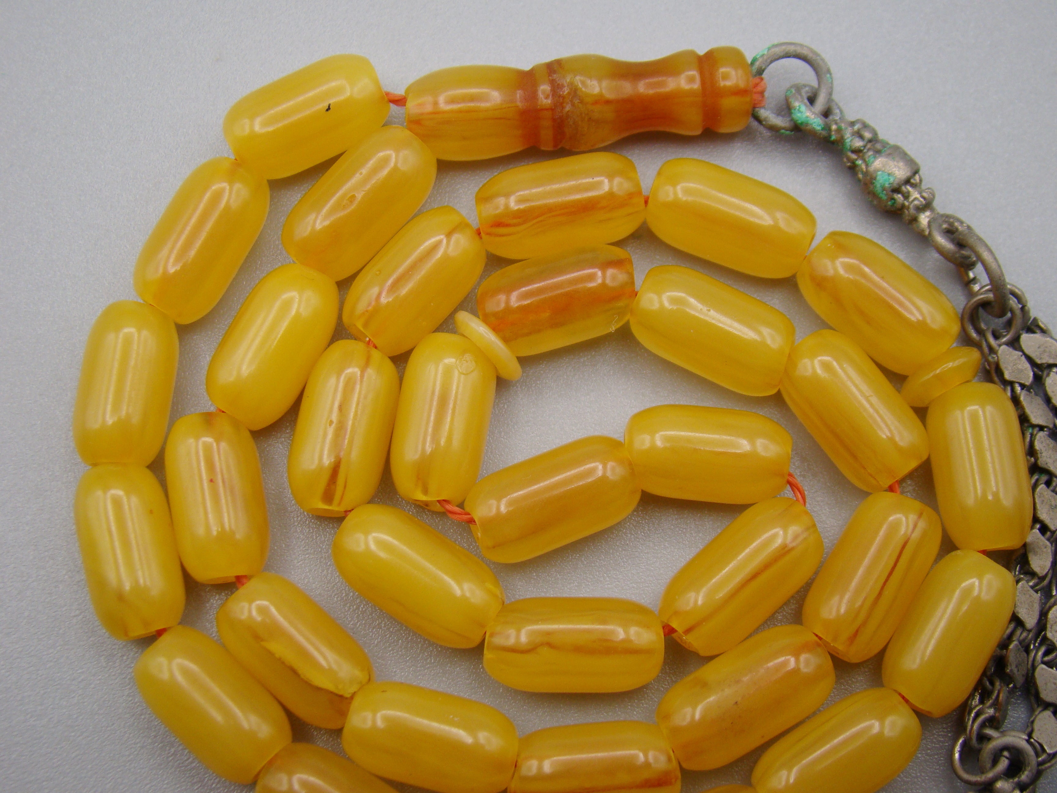 Antique Beautiful Bakelite Amber Rosary beads - Kingdom of Antique Arts