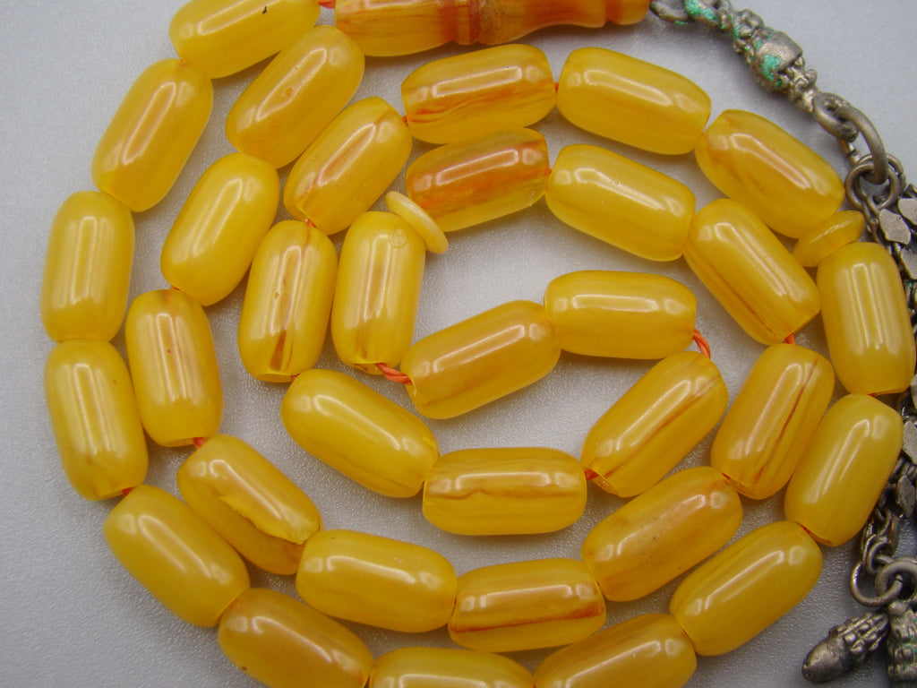 Antique Beautiful Bakelite Amber Rosary beads - Kingdom of Antique Arts