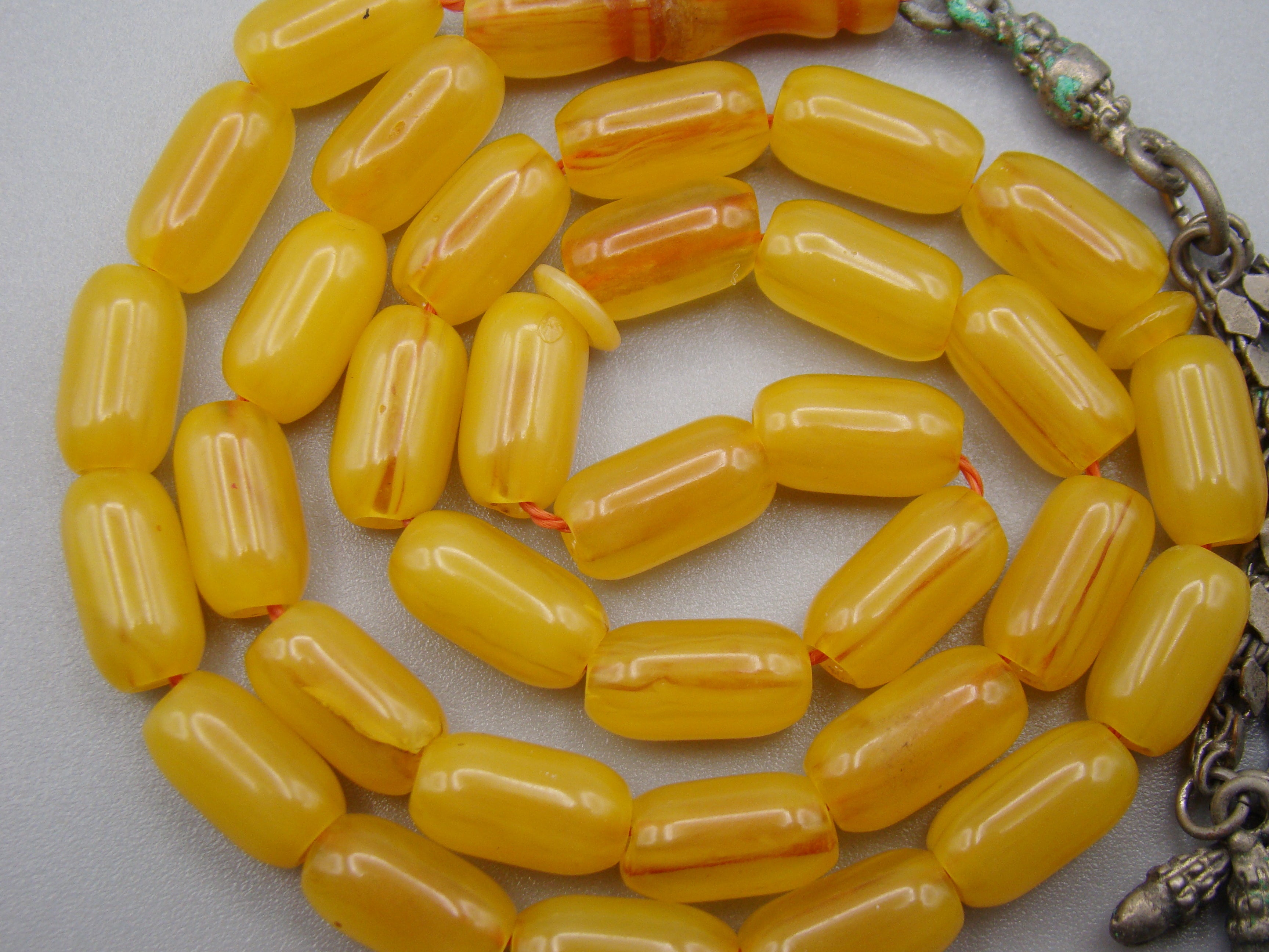 Antique Beautiful Bakelite Amber Rosary beads - Kingdom of Antique Arts
