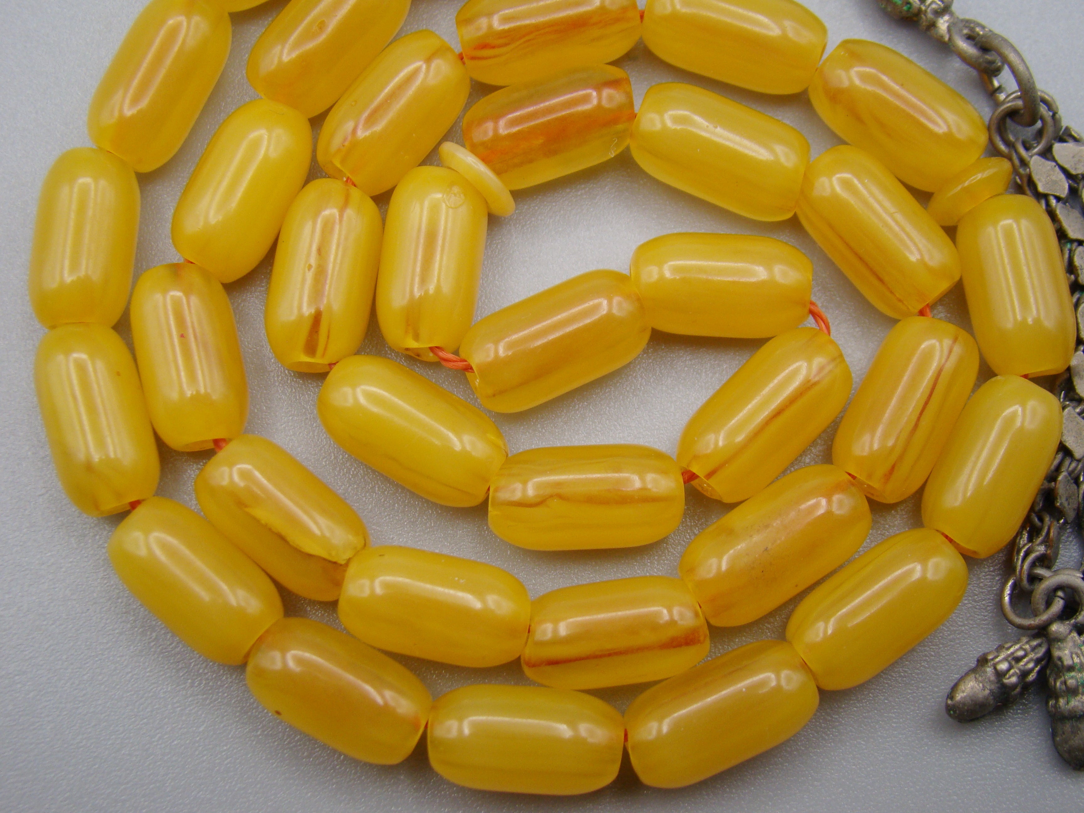Antique Beautiful Bakelite Amber Rosary beads - Kingdom of Antique Arts