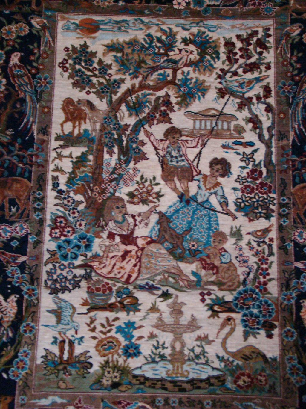 Signature Detail – Antique Persian Ozipek Silk Wall Carpet, Multiple Master Weaver Signatures, Once-in-a-Lifetime Piece | Kingdom of Antique Arts
