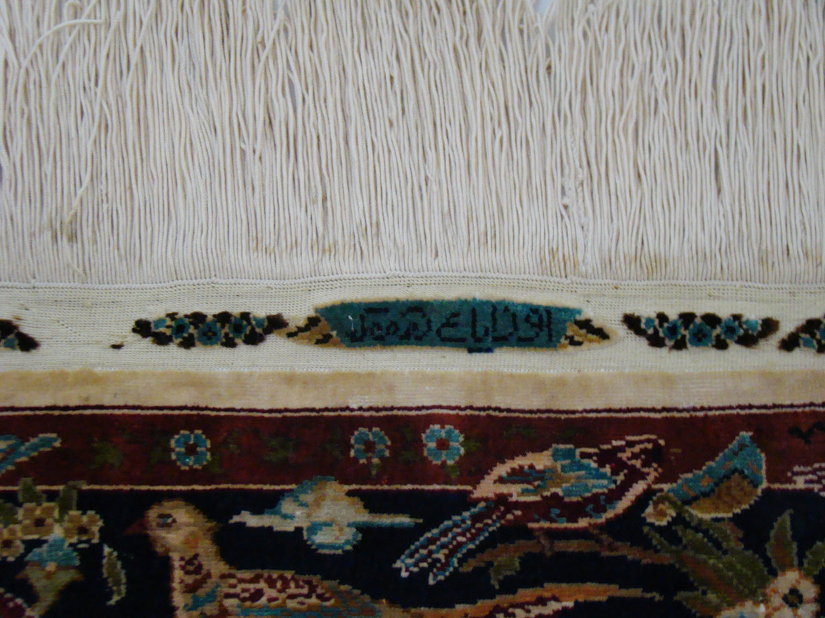 Second Signature – Antique Persian Ozipek Silk Carpet, Multi-Signed Collector Masterpiece | Kingdom of Antique Arts