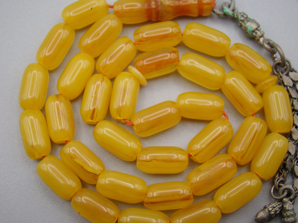 Antique Beautiful Bakelite Amber Rosary beads - Kingdom of Antique Arts