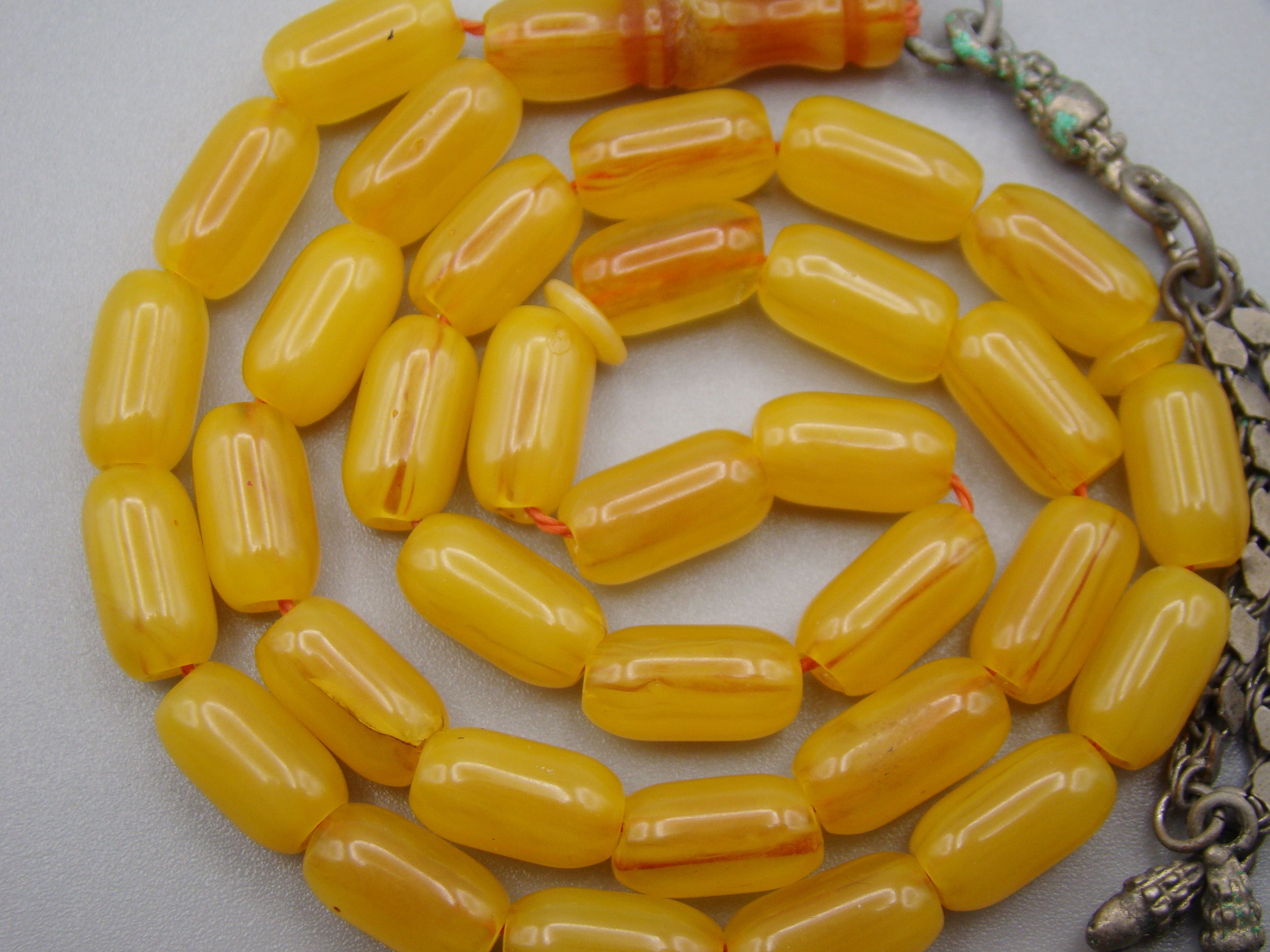 Antique Beautiful Bakelite Amber Rosary beads - Kingdom of Antique Arts