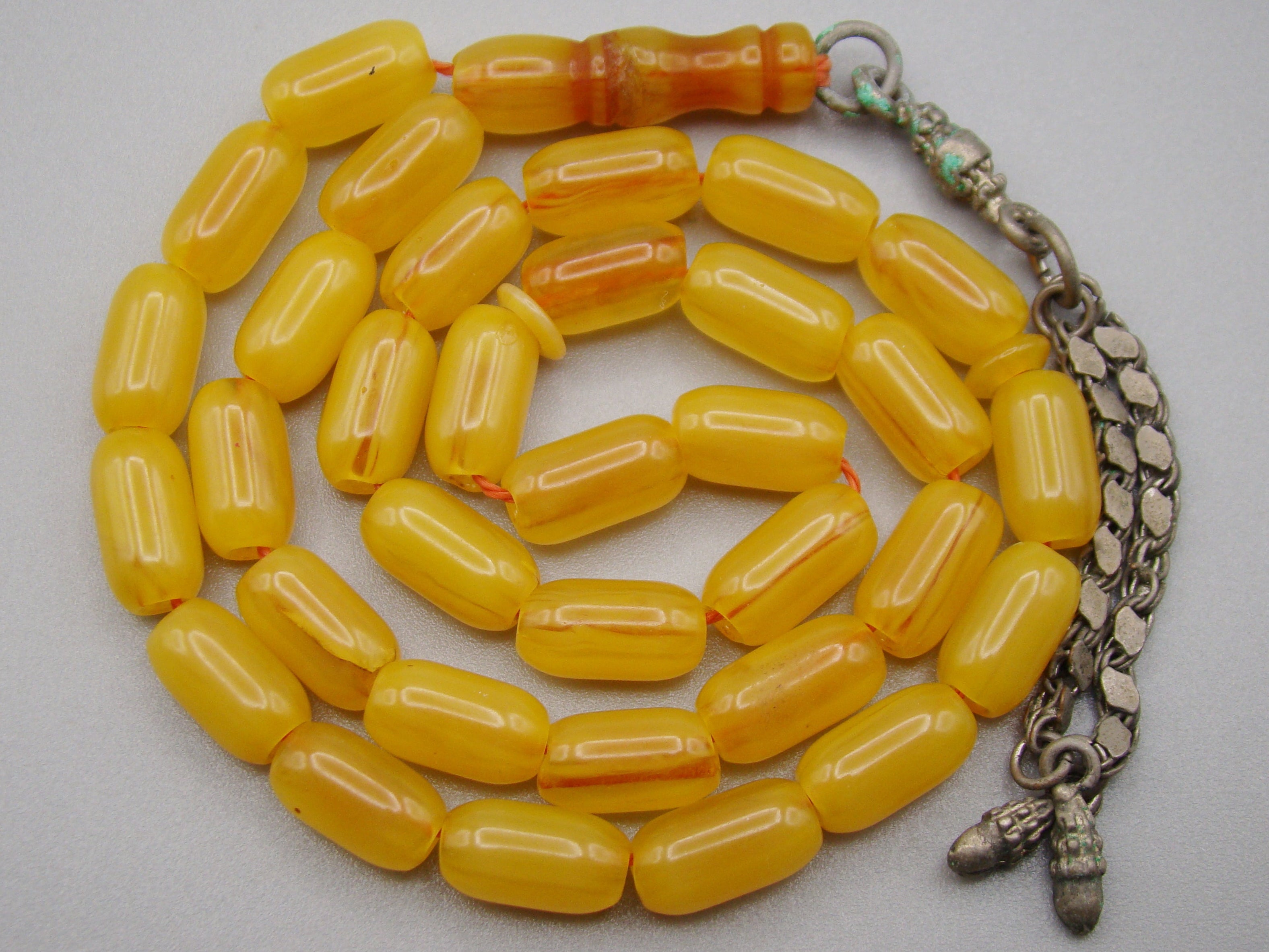 Antique Beautiful Bakelite Amber Rosary beads - Kingdom of Antique Arts