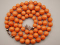 Antique Natural Undyed Momo Salmon Orange Coral Necklace - Kingdom of Antique Arts