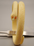 Antique Natural Elephant Ivory Bracelet with Natural Salmon Coral Eyes - Kingdom of Antique Arts