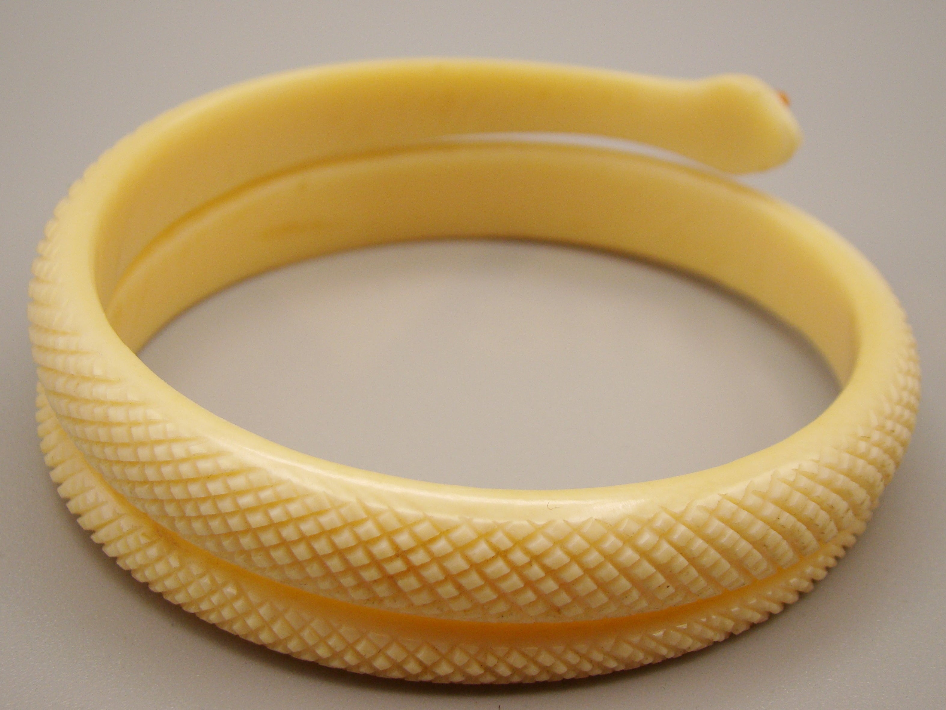 Antique Natural Elephant Ivory Bracelet with Natural Salmon Coral Eyes - Kingdom of Antique Arts