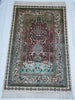 Antique silk wall carpet paradise motif Hereke style full view CA013