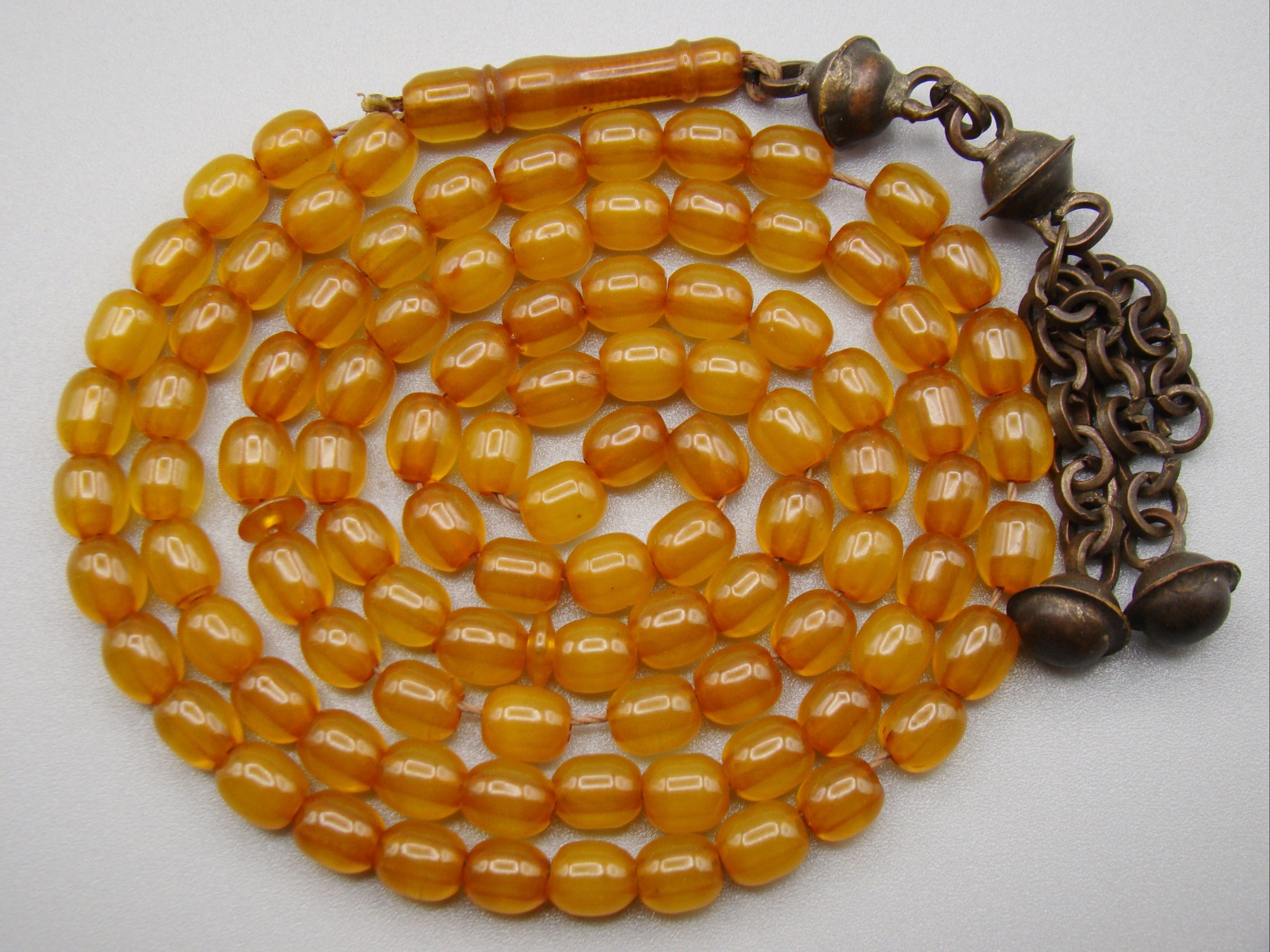 Antique Beautiful Bakelite Amber Rosary beads - Kingdom of Antique Arts